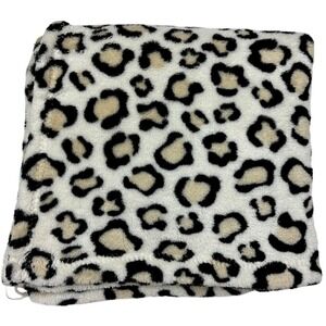 Cutie Pie htf Brown Beige Black Leopard‎ Cheetah Print Baby Blanket 30x36 Fleece